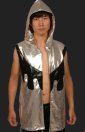 Silver and Black Shiny Metallic Wrestling Hoodie Silver and Black Shiny Metallic Wrestling Hoodie