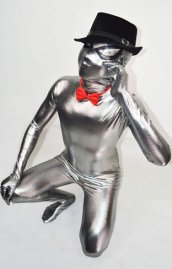 Silver Spandex Full Body Zentai Suit | New Fabric with Spider Eyes