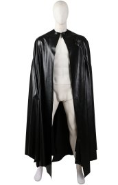 Single Layered Fake Leather Black B-guy Cape