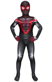 Spider Man PS5 Miles Morales Printed Spandex Lycra Costume for Kid
