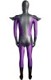 Super Skull Purple Spandex Lycra Matte Leather Costume with Cotton Padding