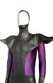 Super Skull Purple Spandex Lycra Matte Leather Costume with Cotton Padding