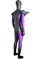 Super Skull Purple Spandex Lycra Matte Leather Costume with Cotton Padding