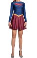 Supergirl Printed Spandex Lycra Dress with Cape