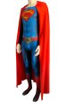 Superman Printed Spandex Lycra Costume with Chest Symbol and Red Cape