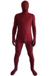 Swallow Gird Printed Dark Red and Black Zentai Suit