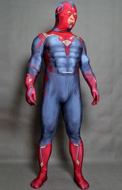 The Vision AOU Printed Spandex Lycra Costume with Cape