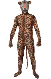 Tiger Printed Face Spandex Lycra Zentai Costume