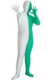 White and Green Split Kids Zentai Suit