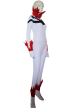 White and Red Flame Spandex Lycra Superhero Custome