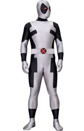 X Force Deadpool Grey and Black Spandex Lycra Costume