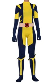 X-men Wolverine Yellow and Navy Spandex Lycra Costume