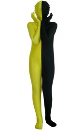 Yellow and Black Split Kids Zentai Suit