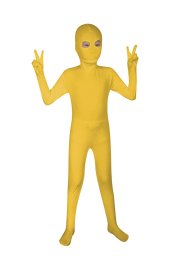 Yellow Open Eyes Kids Zentai Suit
