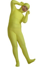 Yellow Open Face Kids Zentai Suit