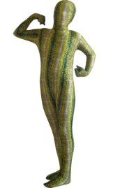 Yellow Snake Skin Printed Kids Zentai Suit